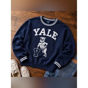 Vintage YALE UNIVERSITY Sweatshirt Bulldog Mascot Graphic Size 2XL Ivy League